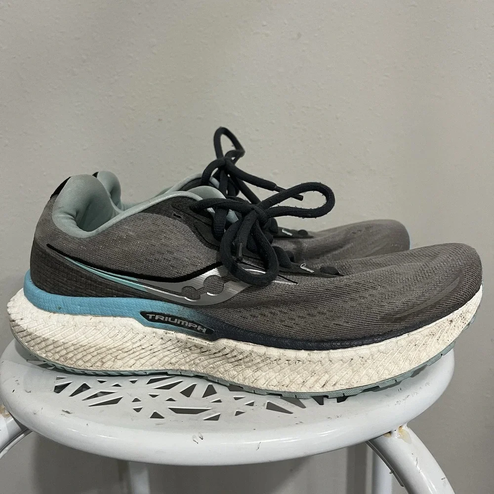 Saucony Womens Triumph 19 Running Shoe Gray Size‎ 8.5 M